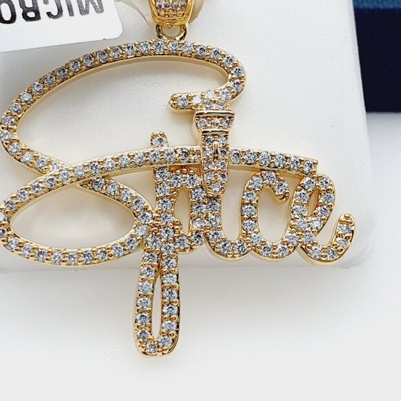 "14K Gold Plated Cubic Zircon Pendant, INUS1BR097 - Picture 7 of 10